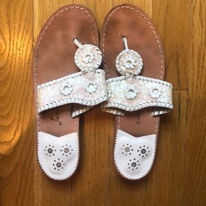 Jack Rogers white glitter Cleo sandal